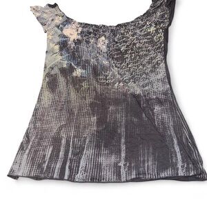 dark gray vintage grunge top /mini dress